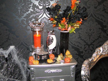 gotycki pokój i dekoracje na halloween
